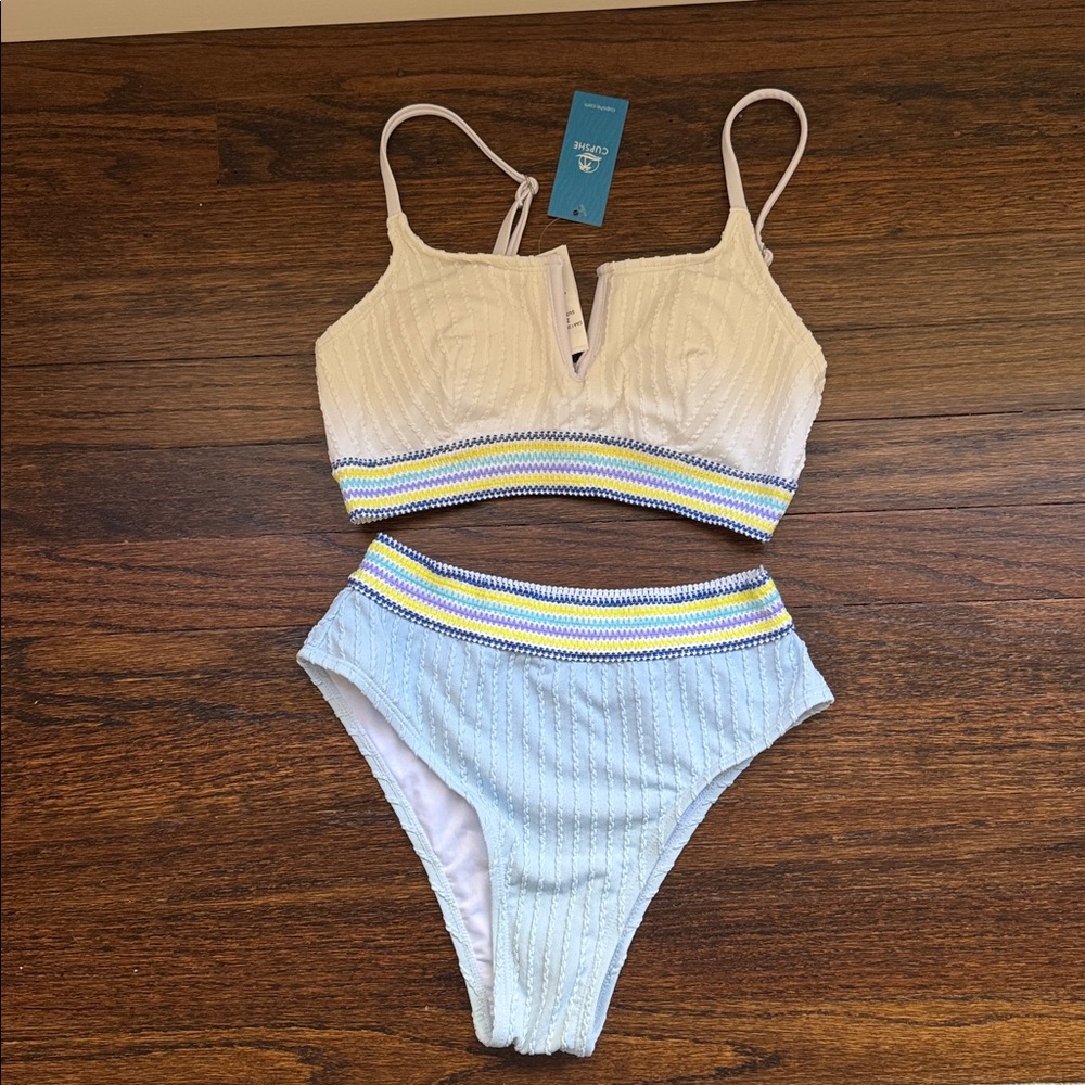 Cupshe Multicolor Striped Bikini Top
